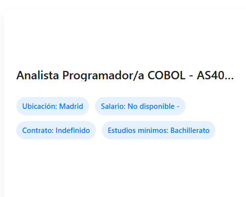 Analista Programador/a COBOL - AS400 - 100% Teletrabajo