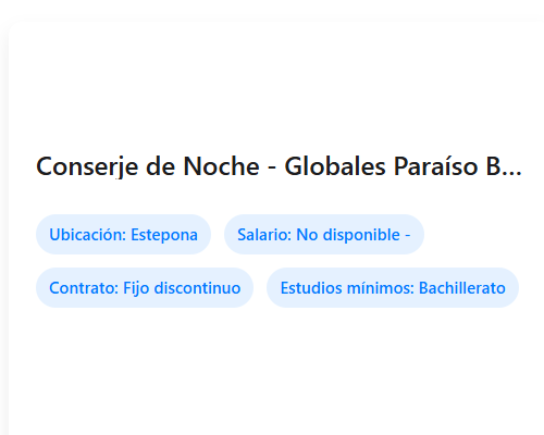 Conserje de Noche - Globales Paraíso Beach