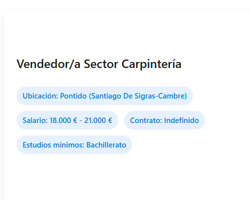 Vendedor/a Sector Carpintería