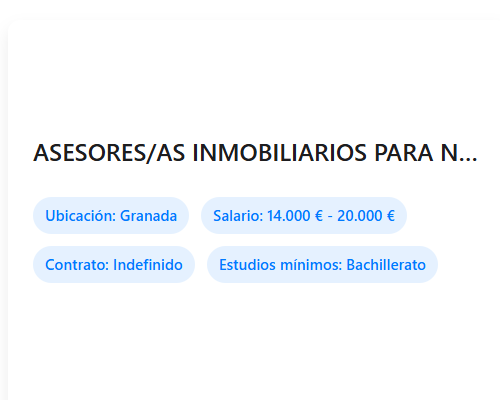 ASESORES/AS INMOBILIARIOS PARA NUESTRAS OFICINAS DE GRANADA CENTRO