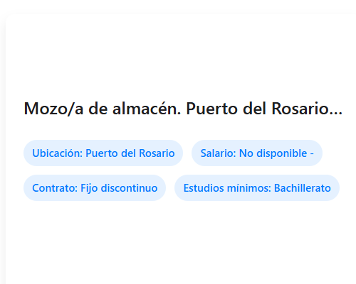 Mozo/a de almacén. Puerto del Rosario. Fuerteventura. URGE!