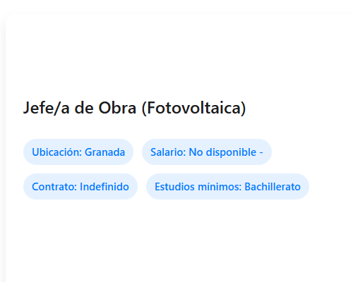 Jefe/a de Obra (Fotovoltaica)