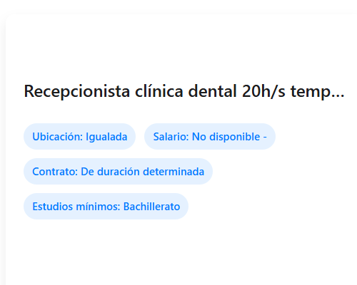 Recepcionista clínica dental 20h/s temporal- Igualada