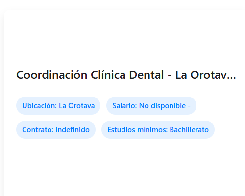 Coordinación Clínica Dental - La Orotava Tenerife Canarias