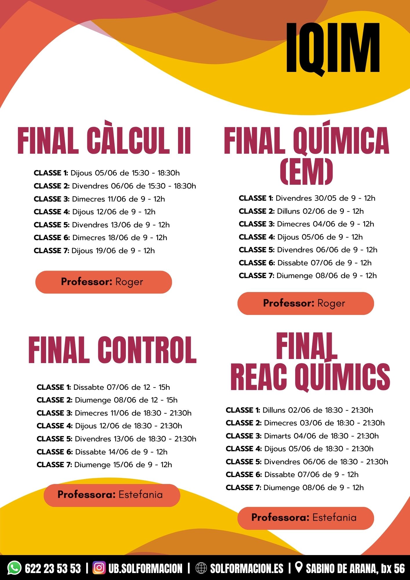 Darrers CAES Finals. Encara no has reservat la teva plaça? Assegura't l'aprovat a la SOL. L'acadèmia amb més e