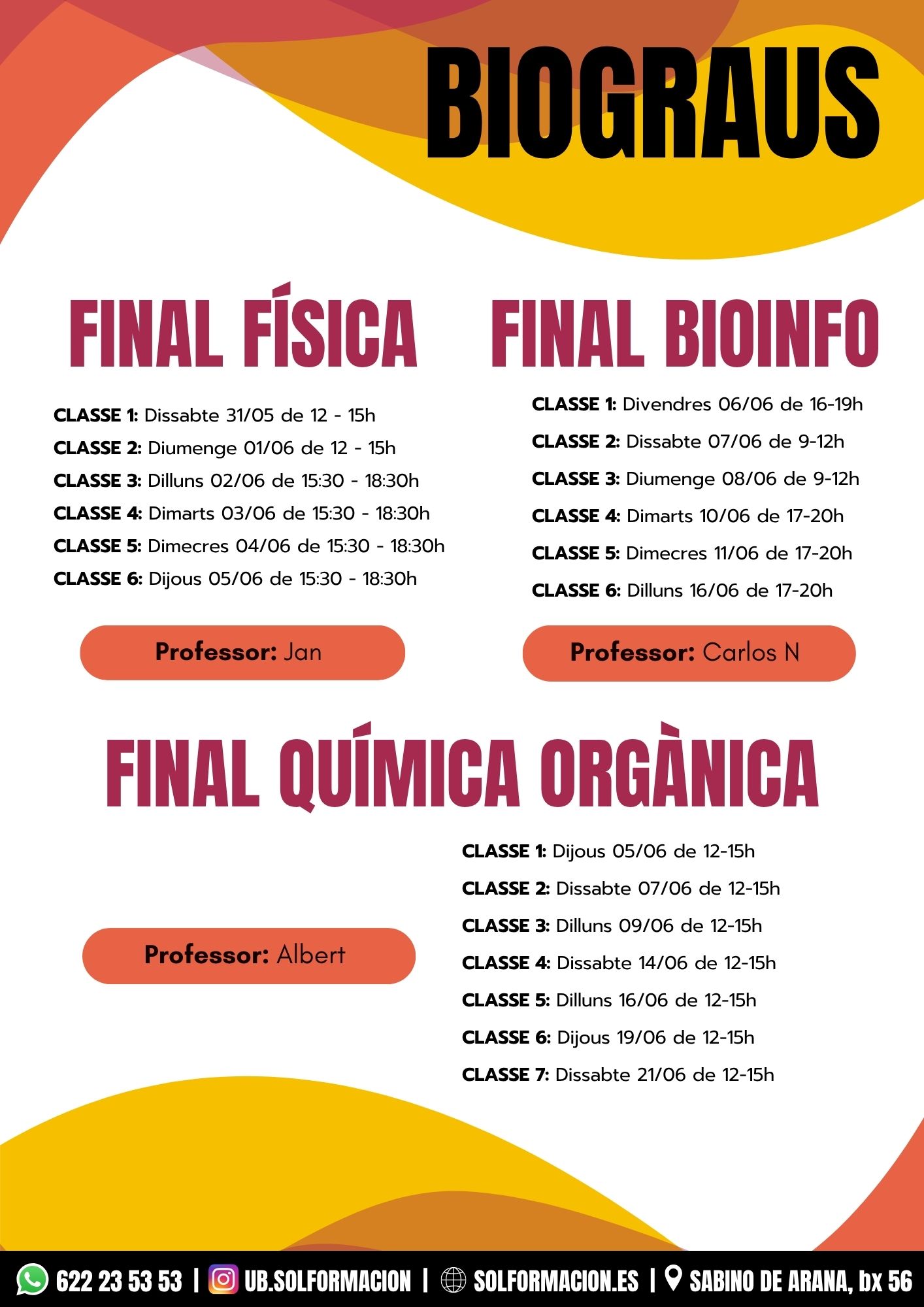 Darrers CAES Finals. Encara no has reservat la teva plaça? Assegura't l'aprovat a la SOL. L'acadèmia amb més e