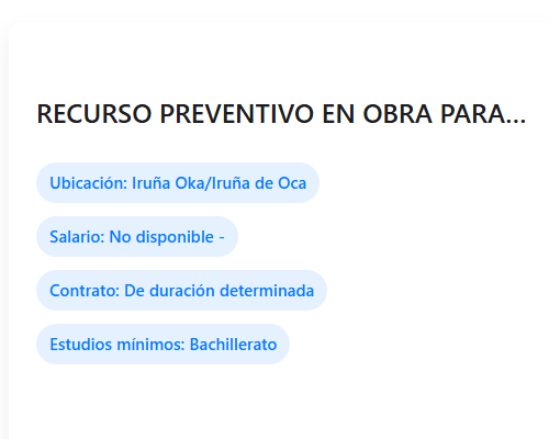 RECURSO PREVENTIVO EN OBRA PARA IRUÑA DE OCA (ÁLAVA )