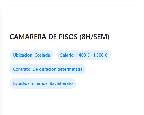 CAMARERA DE PISOS (8H/SEM)