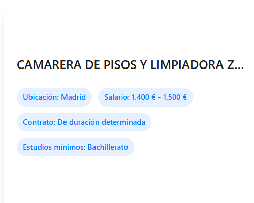 CAMARERA DE PISOS Y LIMPIADORA ZONAS COMUNES