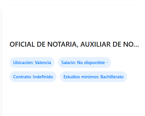 OFICIAL DE NOTARIA, AUXILIAR DE NOTARÍA, COPISTA, ADMINISTRATIVO TRAMITACIÓN