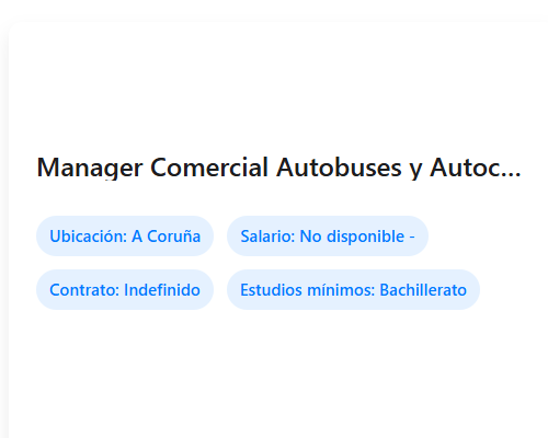 Manager Comercial Autobuses y Autocares (Zona Norte)