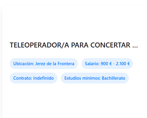 TELEOPERADOR/A PARA CONCERTAR CITAS INSTALACIONES FOTOVOLTAICA - JEREZ