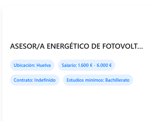 ASESOR/A ENERGÉTICO DE FOTOVOLTAICA EN HOGARES - HUELVA