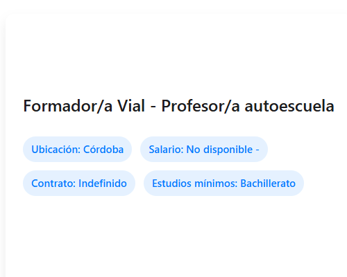 Formador/a Vial - Profesor/a autoescuela