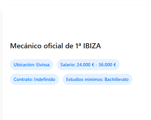 Mecánico oficial de 1ª IBIZA