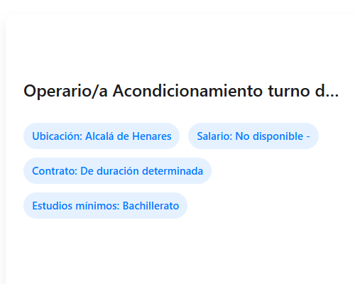 Operario/a Acondicionamiento turno de tarde (Temporal)