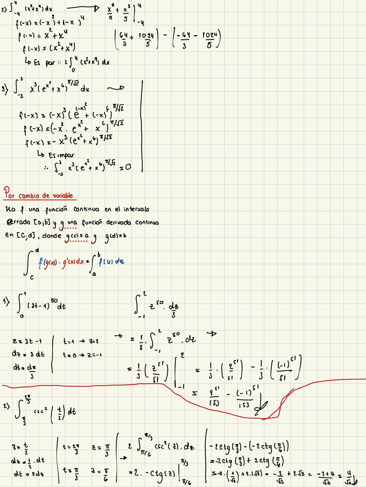 Apuntes Integral Definida ( Propiedades, Teoremas y extensiones) con ejercicios: Cálculo II PART 2