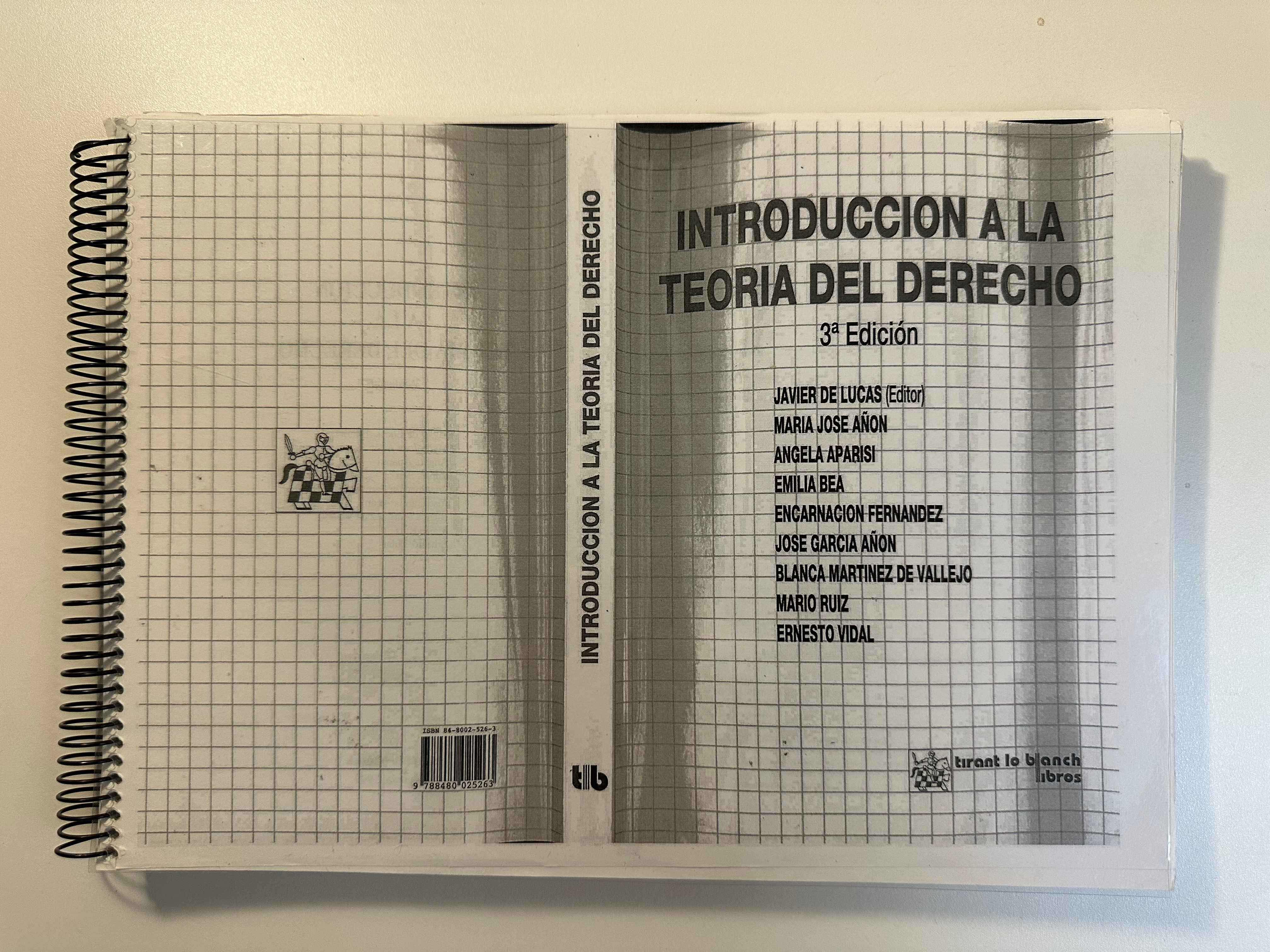 Vendo libro INTRODUCCIÓN A LA TEORIA DEL DERECHO, Valencia : Tirant lo Blanch, cop. 1997 3ª Edición