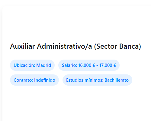 Auxiliar Administrativo/a (Sector Banca)