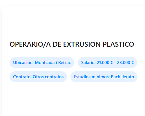 OPERARIO/A DE EXTRUSION PLASTICO