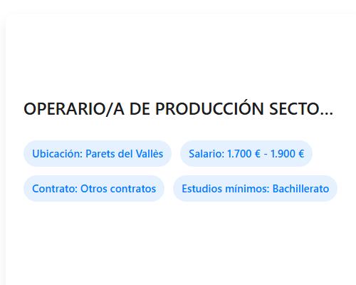 OPERARIO/A DE PRODUCCIÓN SECTOR AUTOMOCIÓN