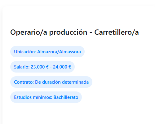 Operario/a producción - Carretillero/a