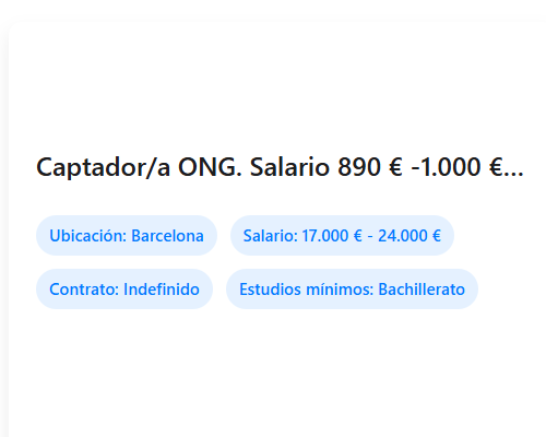Captador/a ONG. Salario 890 € -1.000 € jornada mañanas