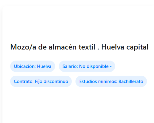 Mozo/a de almacén textil . Huelva capital