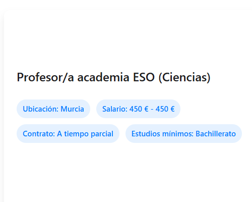Profesor/a academia ESO (Ciencias)