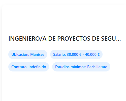INGENIERO/A DE PROYECTOS DE SEGURIDAD Y TRABAJOS EN ALTURA