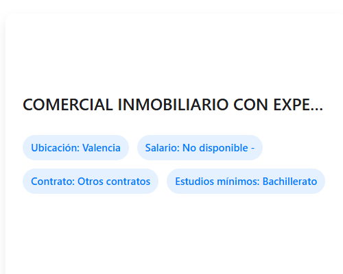 COMERCIAL INMOBILIARIO CON EXPERIENCIA
