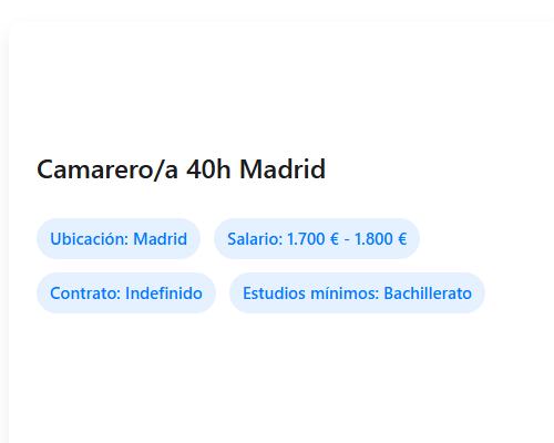 Camarero/a 40h Madrid