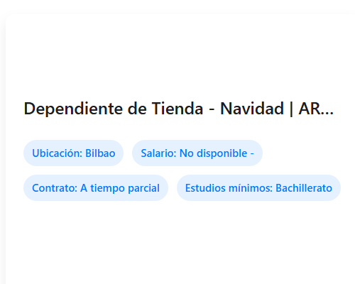 Dependiente de Tienda - Navidad | ARTEA BILBAO