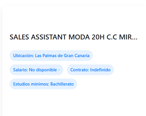 SALES ASSISTANT MODA 20H C.C MIRADOR