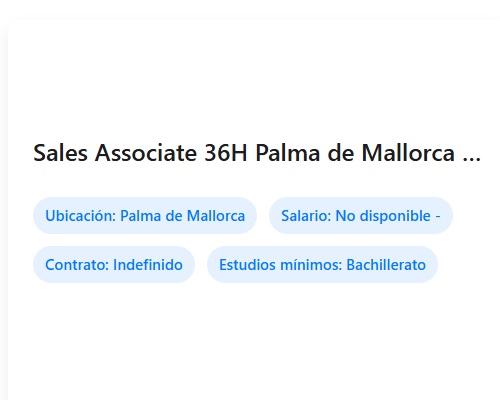 Sales Associate 36H Palma de Mallorca ECI