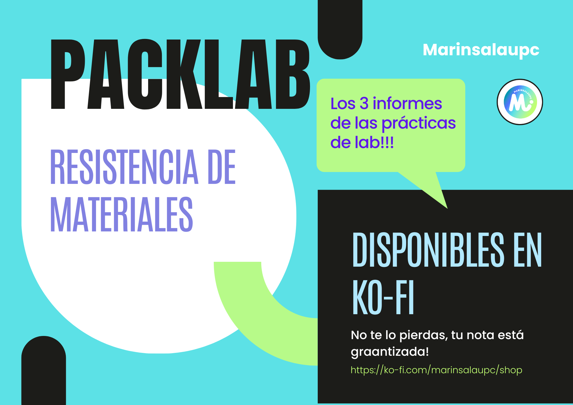 Hola a todos,
Como parte de la mejora continua y profesionalización de nuestro material, hemos tomado la decisión de retirar los informes de laboratorio de Resistencia de Materiales (Prácticas 1, 2 y 3) de esta plataforma.
El material ha sido transformado en el PackLab RM, un producto premium verificado que incluye:
✅ Datos 100% Validados y procedimientos correctos.
✅ Formato Profesional (estructura y ecuaciones impecables).
✅ Garantía de Contenido para no arriesgar tu nota.
Podéis conseguir el pack de 3 informes de alta en nuestra tienda oficial. ¡Dejad de arriesgaros al plagio o a datos erróneos!
🔗 Consigue el PackLab RM aquí: https://ko-fi.com/marinsalaupc/shop
Gracias por vuestra comprensión y nos vemos a la próxima!
Un saludo, @marinsalaupc