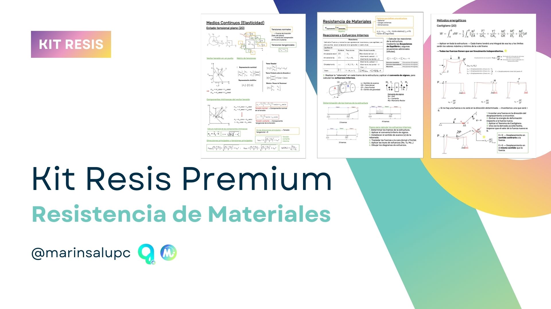 ¡ATENCIÓN INGENIER@S!
Los apuntes más completos y rigurosos de Resistencia de Materiales y Medios Continuos han migrado a nuestra tienda digital para garantizar la máxima calidad y actualización constante.
Presentamos el KIT RESIS COMPLETO, una guía premium que incluye todo el temario (Tensiones, Deformaciones e Hiperestáticos) con un formato impecable, sin publicidad y optimizado para tu estudio.
👉 Valor Único del KIT RESIS:
- Contenido Verificado por Ingenieros.
- Fórmulas Clave y Diagramas Esenciales.
- ¡Precio con Ahorro! El Kit Completo sale a 12,50 € (vs. 18,00 € individual).
¡Asegura tu aprobado y accede a la guía completa!
Consigue el KIT RESIS COMPLETO aquí: 🔗 https://ko-fi.com/marinsalaupc/shop