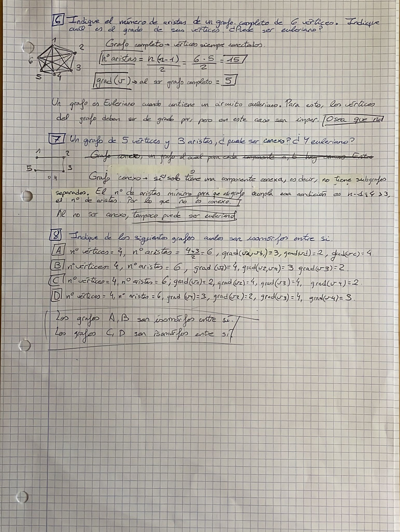 Soluciones Ejercicios Tema 6 Grafos + Enunciado