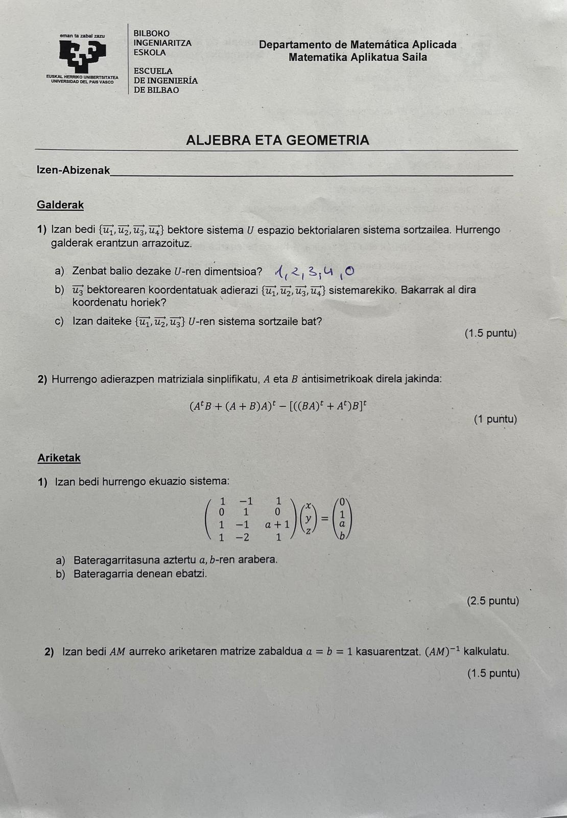 algebra azterketak