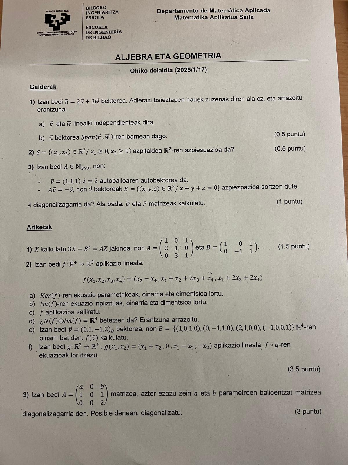 algebra azterketak