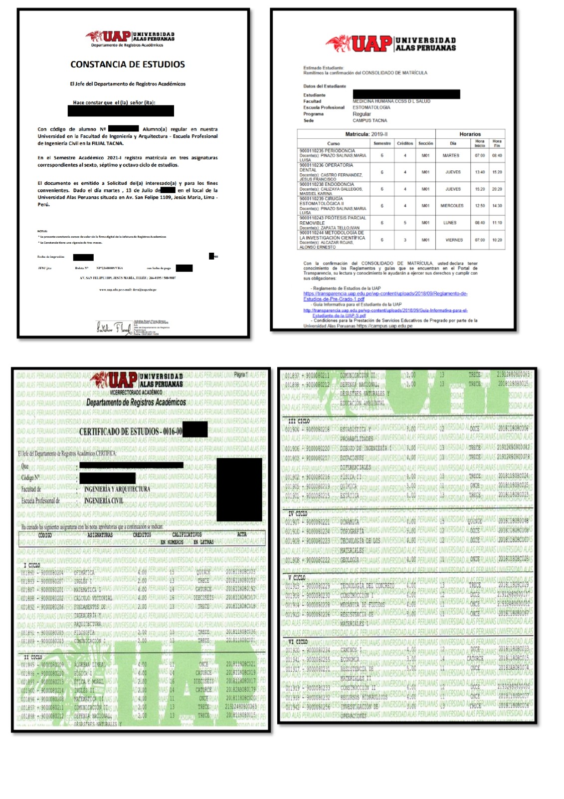 GESTION DE DOCUMENTOS , CERTIFICADOS UAP