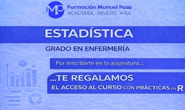 INICIO DE CURSO ESTADÍSTICA
¡CONSIGUE TU CURSO EN R GRATUITO!
Resumen de cada tema.
Resolución de ejercicios y exámenes de convocatorias anteriores.
Clases grabadas hasta el día del examen.
Profesor a tu disposición en cualquier momento para dudas.
INFÓRMATE SIN COMPROMISO Y DA UNA CLASE DE PRUEBA EN GRUPO.