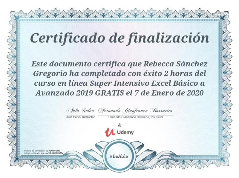 Diplomada en Excel.