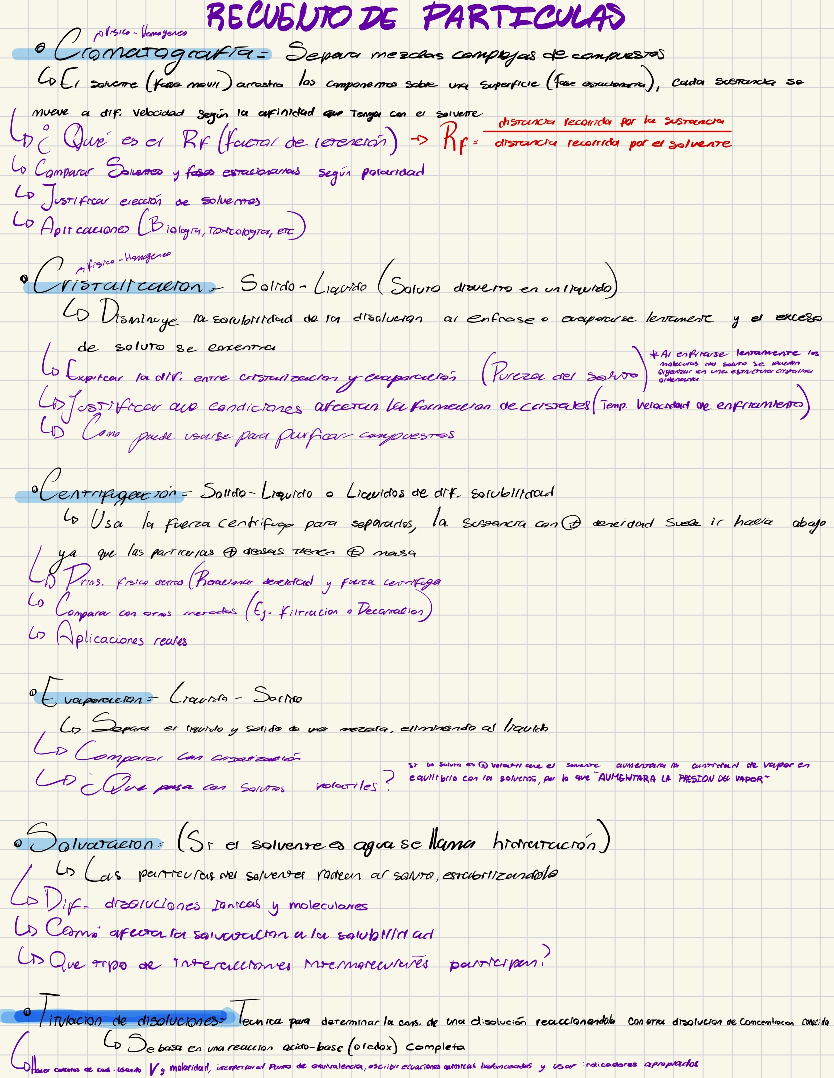 Métodos de separacion
