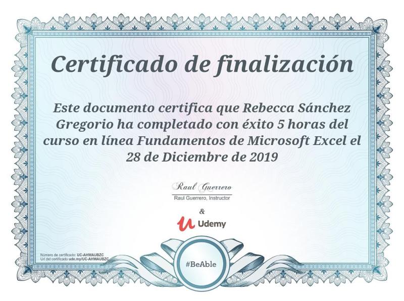 Diplomada en Microsoft Excel.