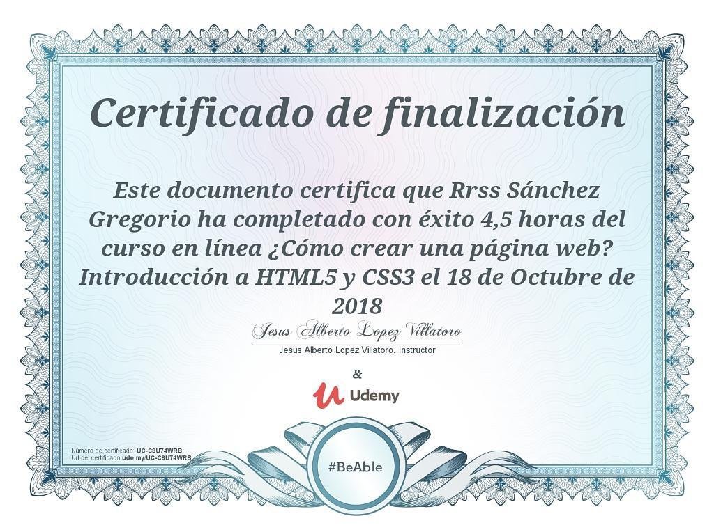 Diplomada en Udemy.