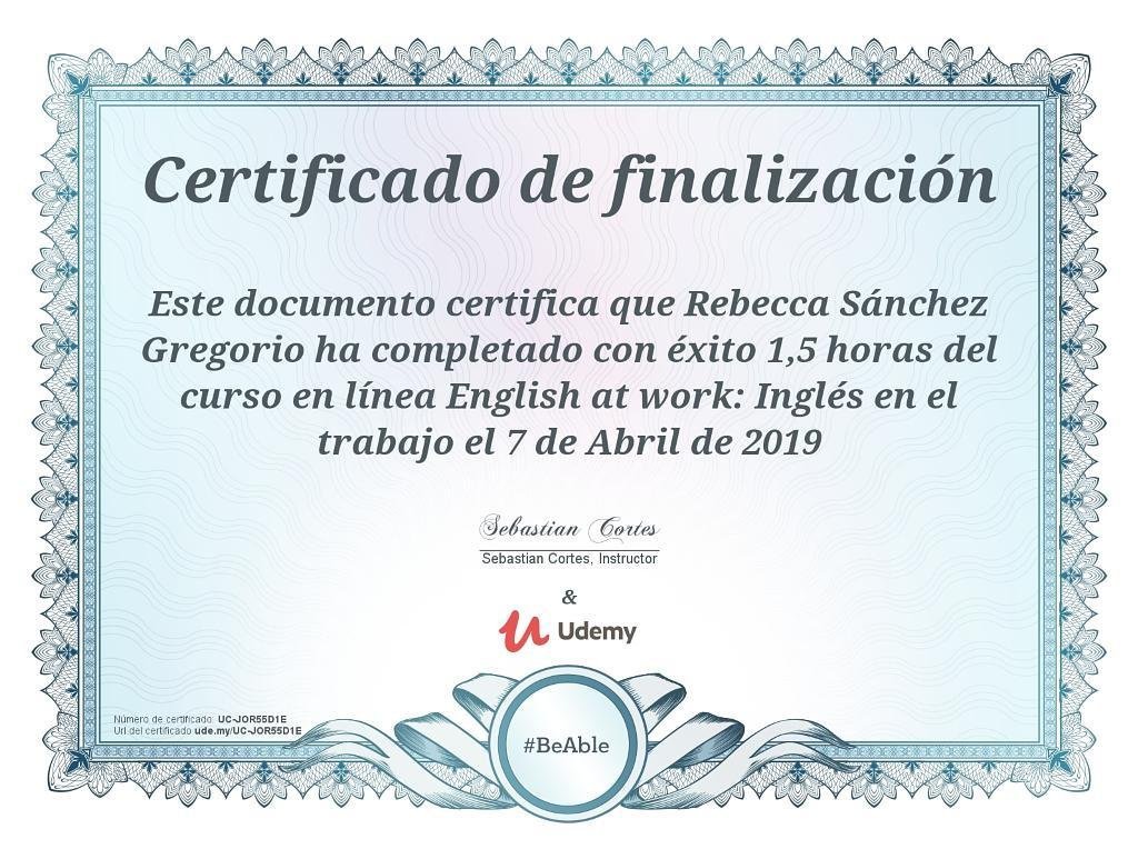 Diplomada en Udemy.