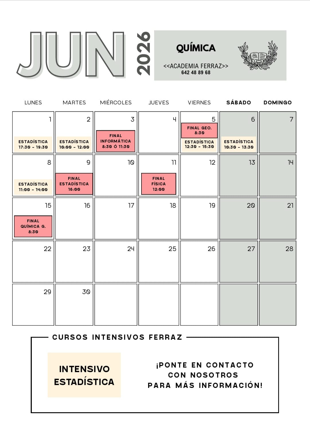 CURSOS INTENSIVOS ACADEMIA FERRAZ