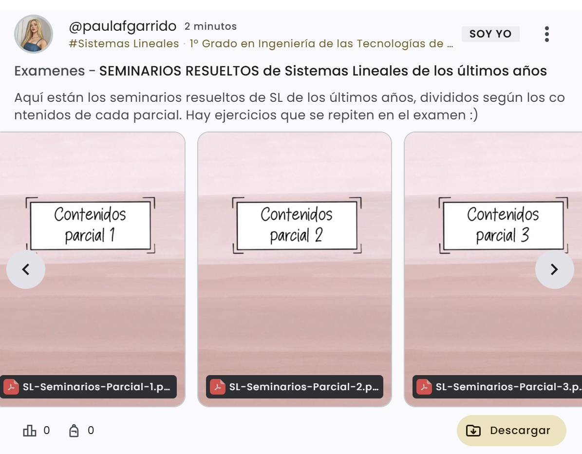 SEMINARIOS RESUELTOS DE LOS ÚLTIMOS AÑOS DE SL