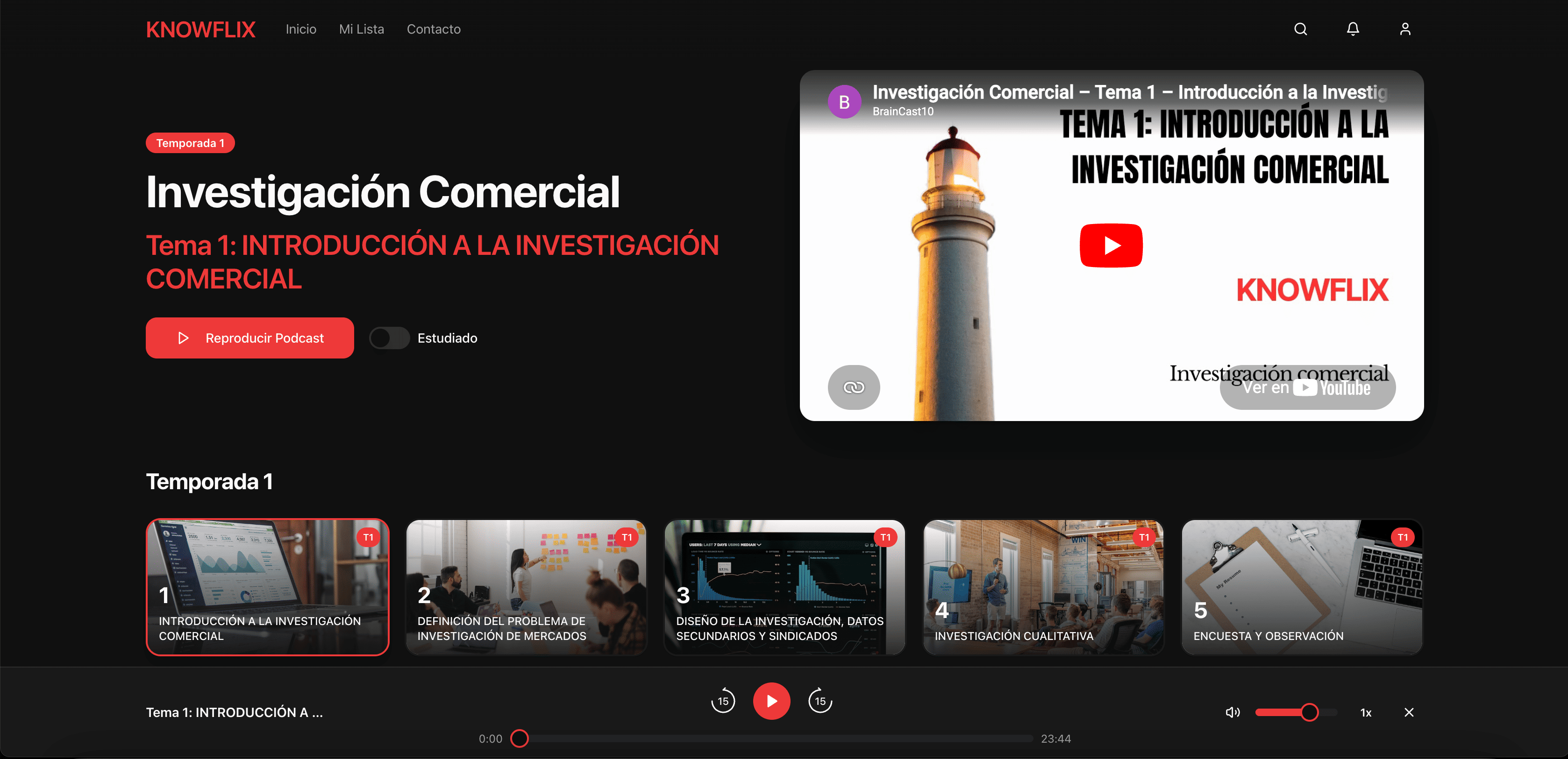 Podcast y vídeos gratis de Investigación Comercial